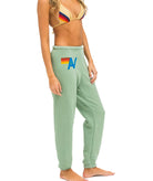 Aviator Nation Women Logo Stitch Sweatpants Sage Womens Casual Bottoms Aviator Nation   