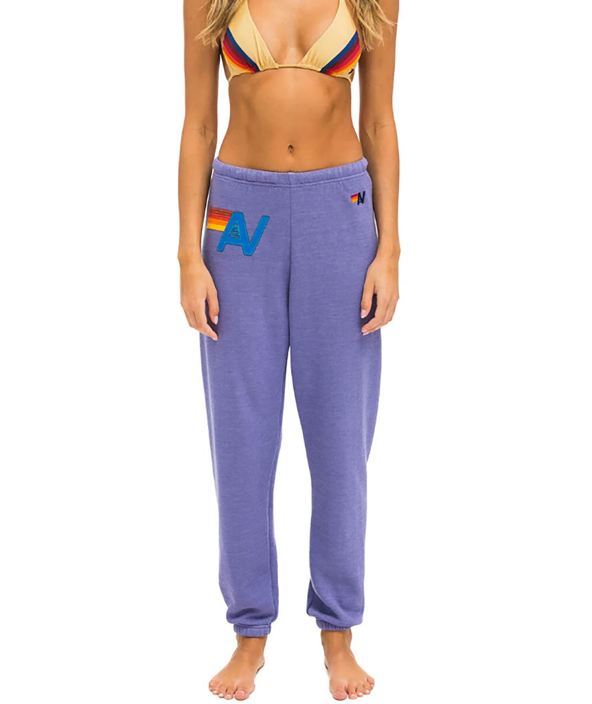 Aviator Nation Women Logo Stitch Sweatpants Lavender Womens Casual Bottoms Aviator Nation   