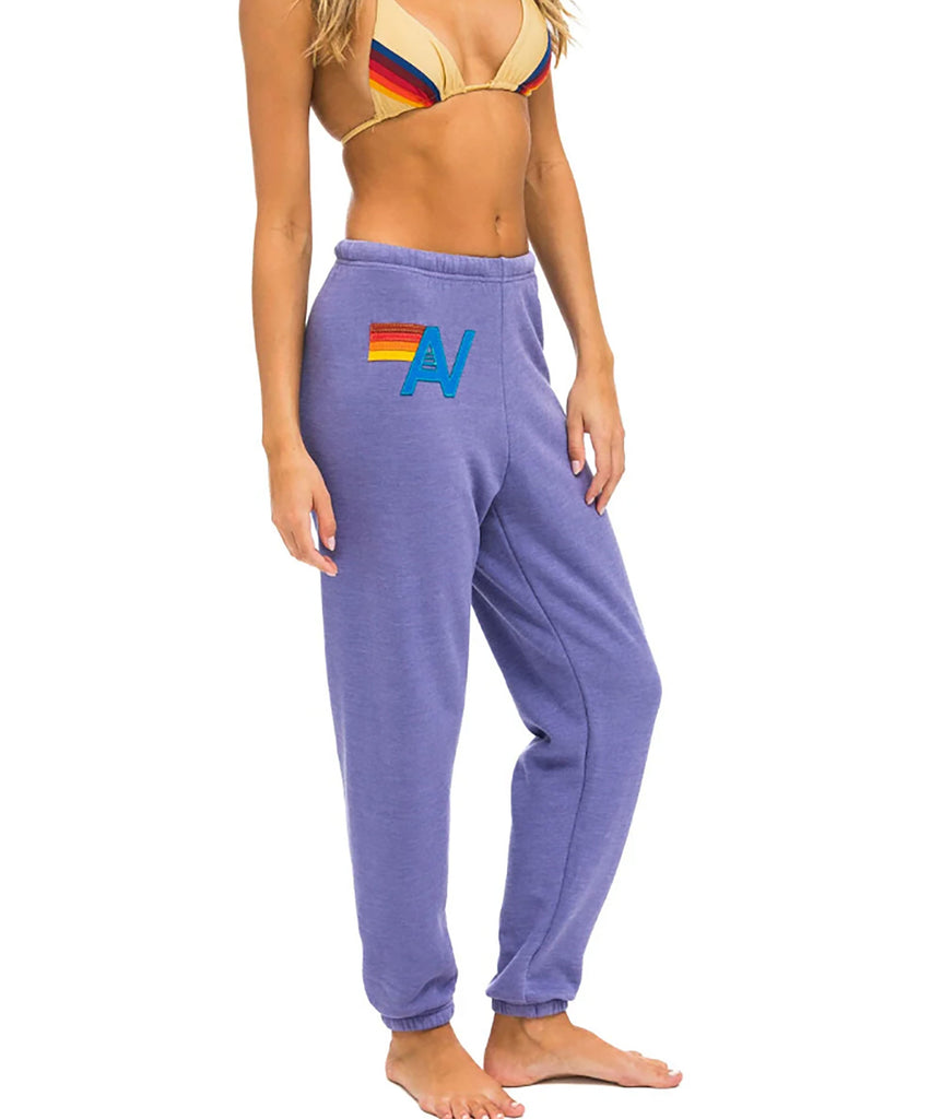 Aviator Nation Women Logo Stitch Sweatpants Lavender Womens Casual Bottoms Aviator Nation   