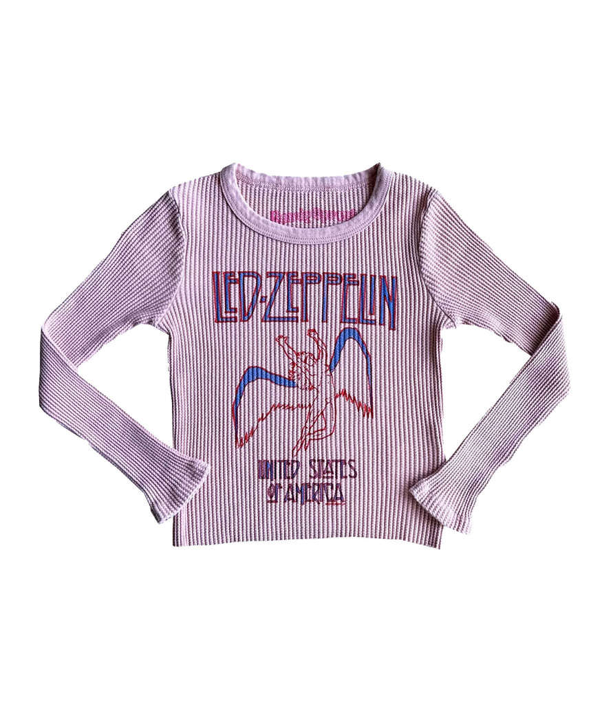 Rowdy Sprout Girls Led Zeppelin USA Long Sleeve Thermal Girls Casual Tops Rowdy Sprout   