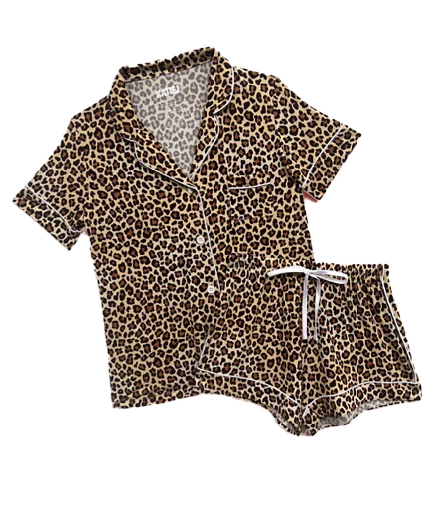 Katie J NYC Juniors Leopard Lynn PJ Shorts Set Accessories Katie J NYC   