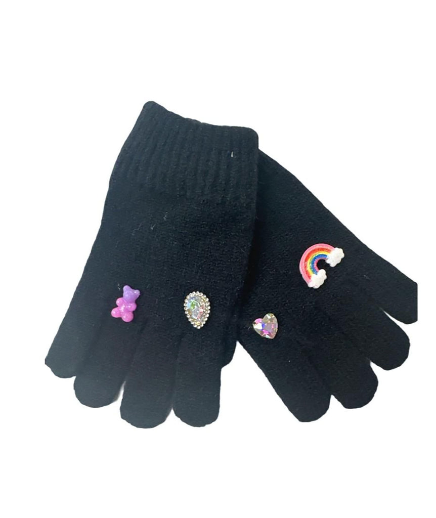 Bari Lynn Charm Winter Gloves Accessories Bari Lynn Black One Size Fits Most (Y/7-Y/14) 