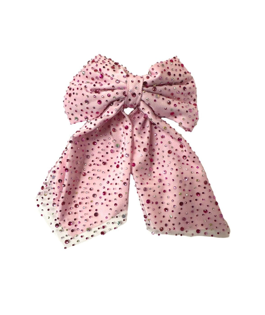 Bari Lynn Jewelled Tulle Bow Clip Accessories Bari Lynn Pink One Size Fits Most (Y/7-Y/14) 