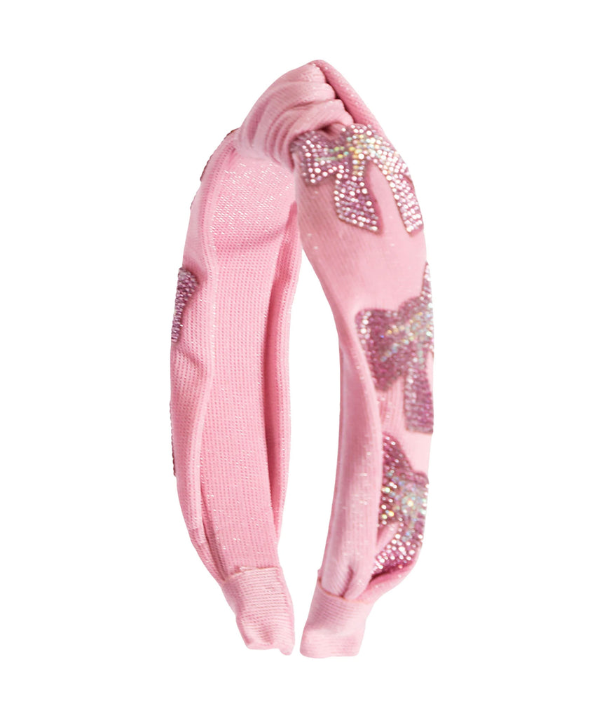 Bari Lynn Knot Headband Crystal Bow Accessories Bari Lynn Pink One Size Fits Most (Y/7-Y/14) 