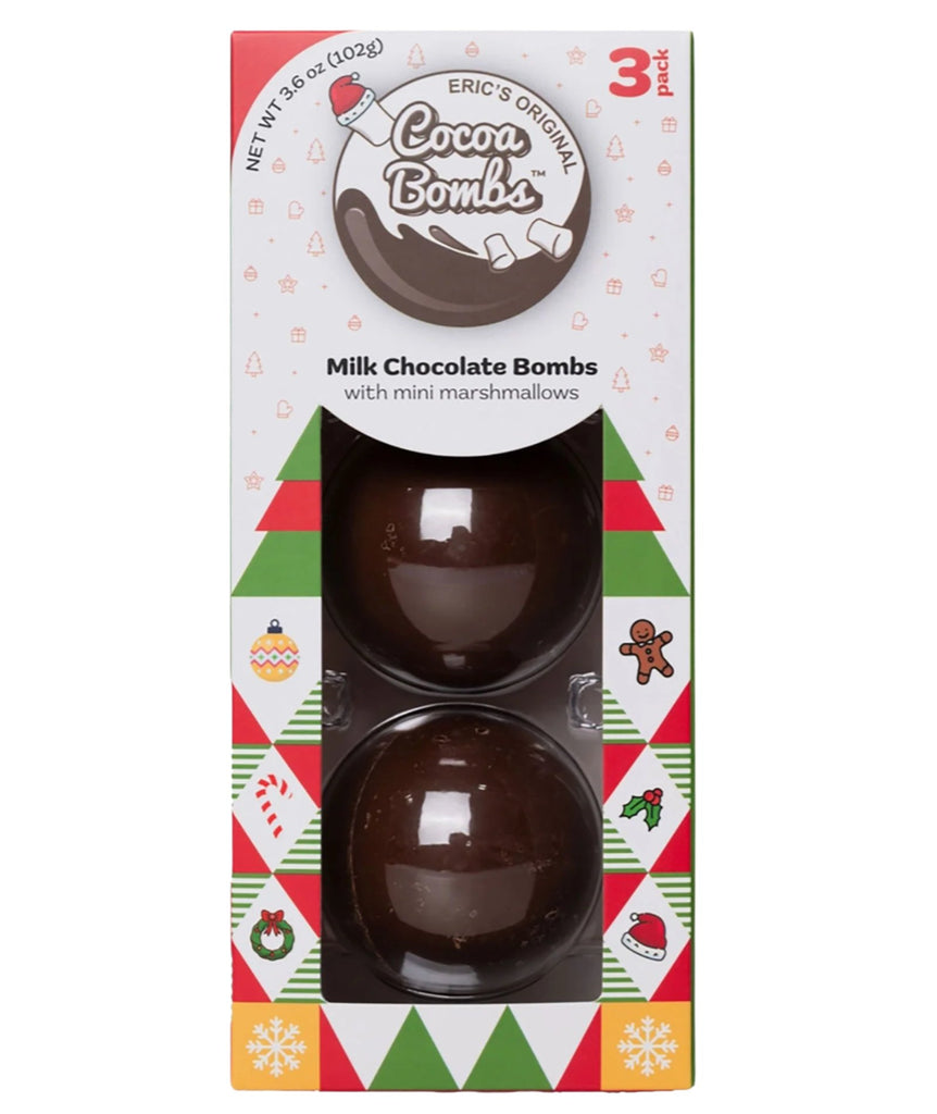 Cocoa Bombs 3 Pack Holiday Milk Chocolate Accessories Frankie's Exclusives   