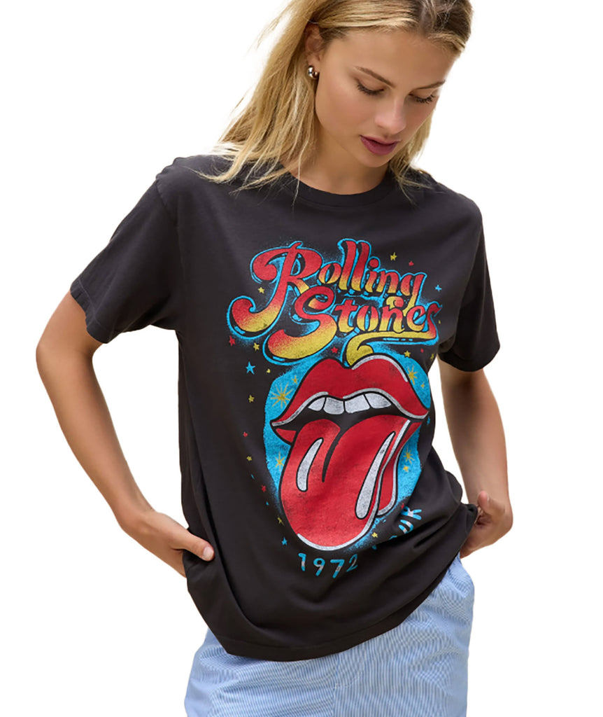 Daydreamer Women Rolling Stones 1972 Tour Boyfriend Tee Womens Casual Tops Daydreamer   