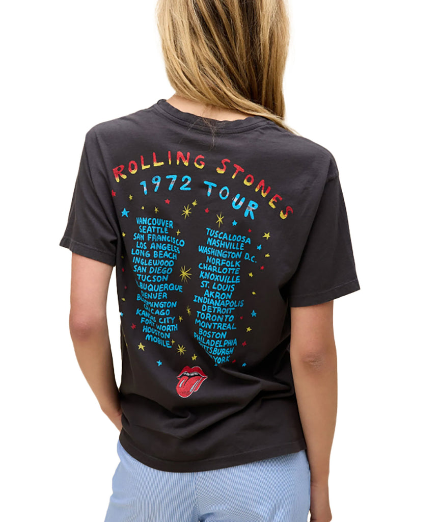 Daydreamer Women Rolling Stones 1972 Tour Boyfriend Tee Womens Casual Tops Daydreamer   