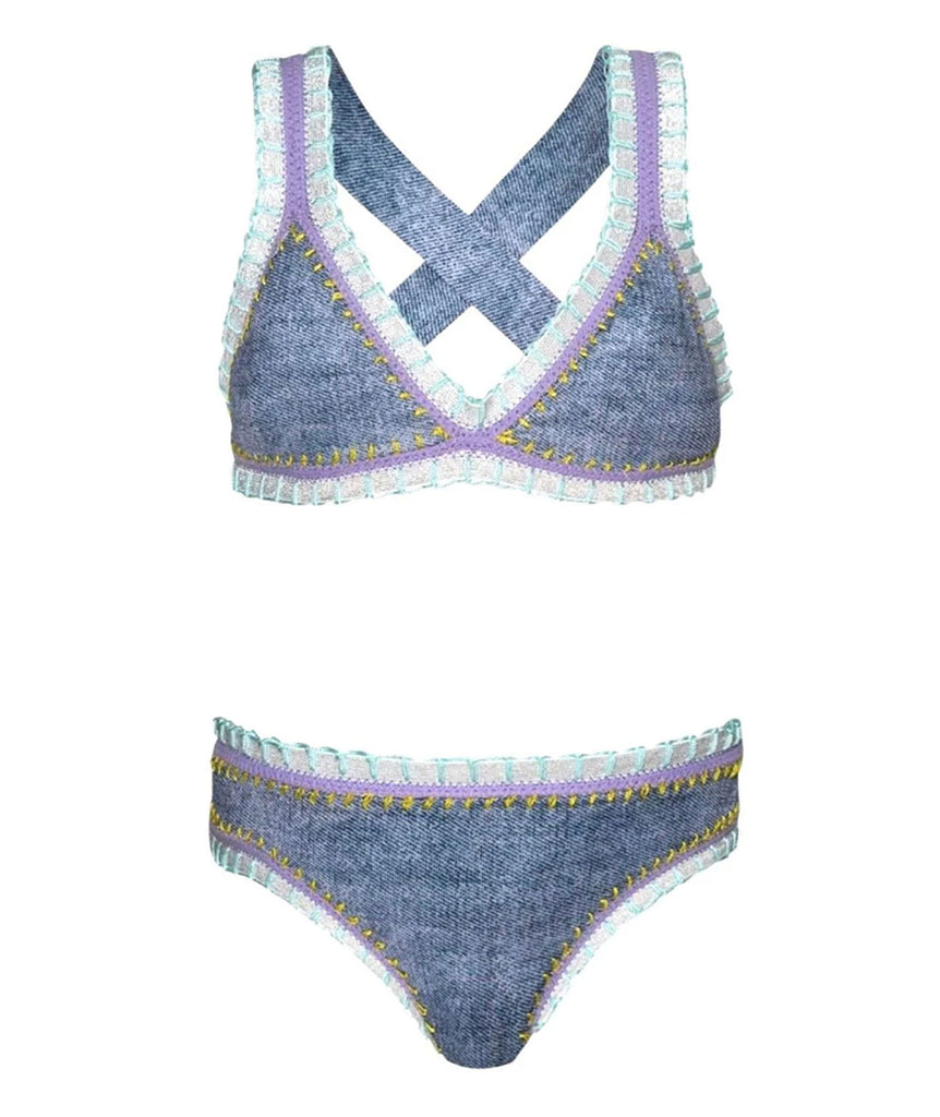 PQ Girls Rainbow Embroidered Bikini Cross Strap Accessories PQ Girls