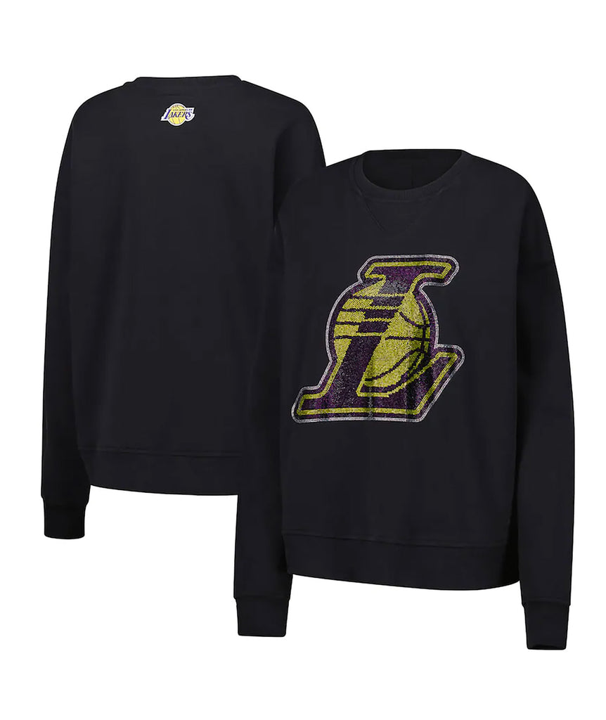 Terez Women LA Lakers Colored Gemstones Crew Sweatshirt Womens Casual Tops Terez