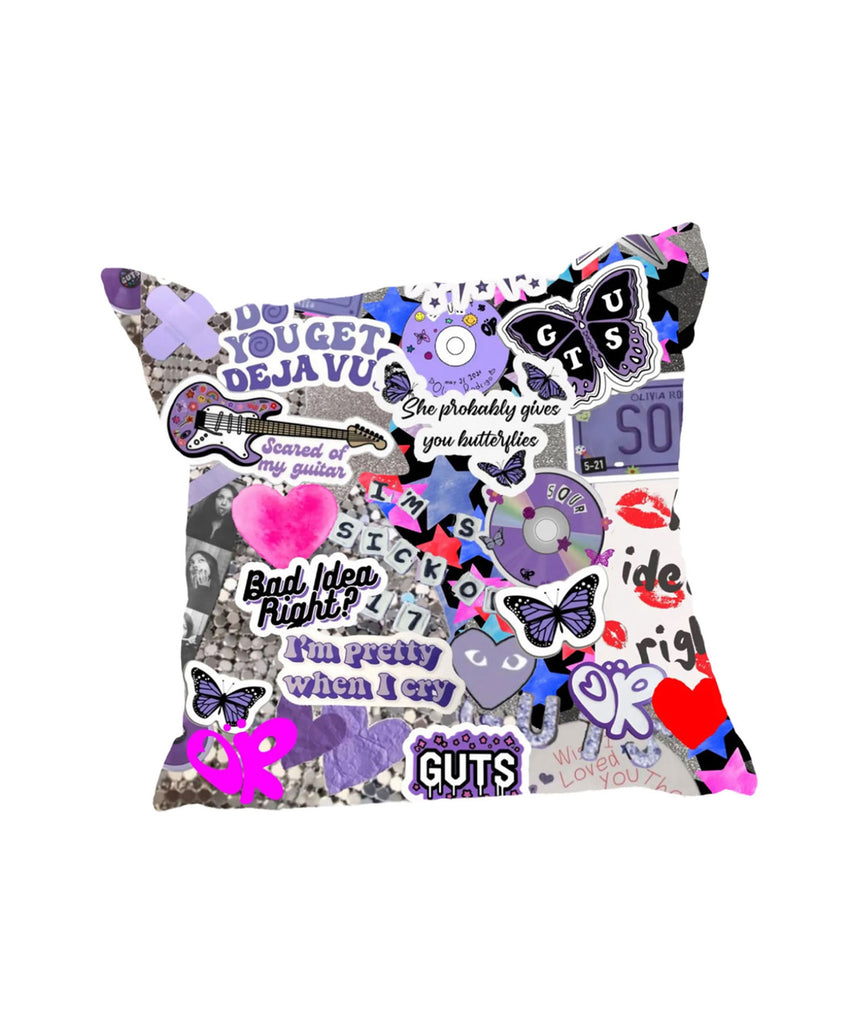 Tweenstyle Girls Pillow Olivia Rodrigo Purple Guts Accessories Sparkle by Stoopher