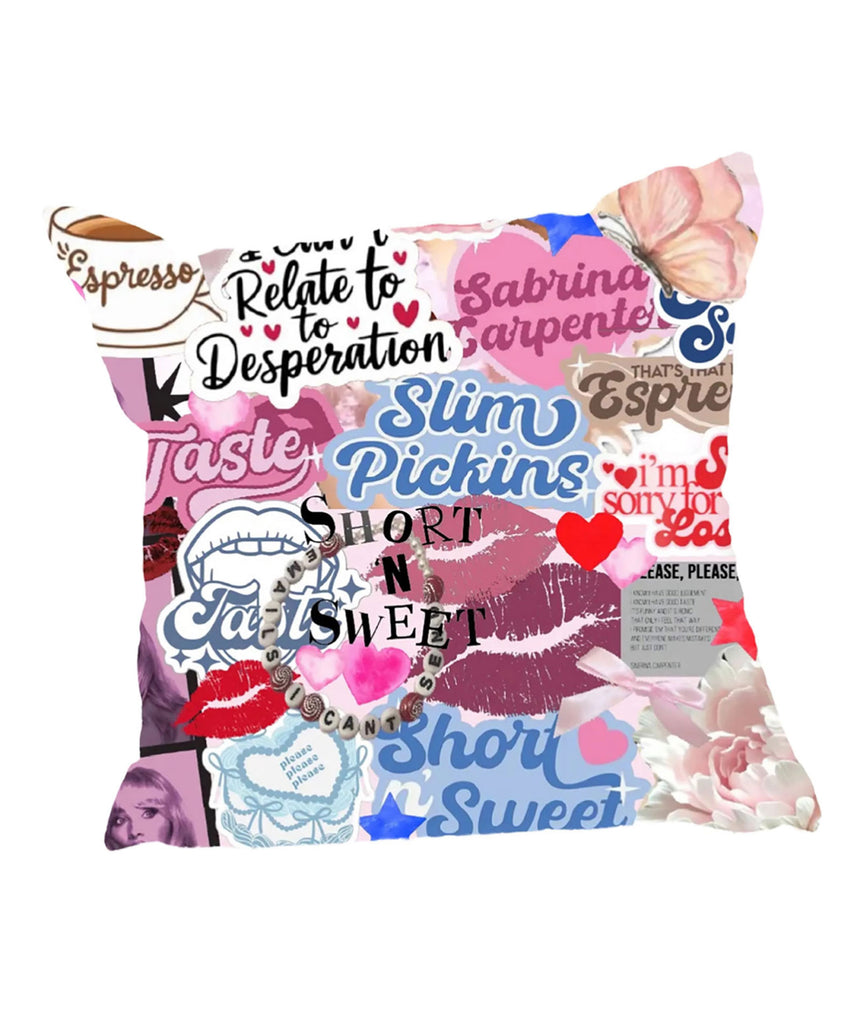 Tweenstyle Girls Pillow Sabrina Carpenter Short & Sweet Accessories Sparkle by Stoopher