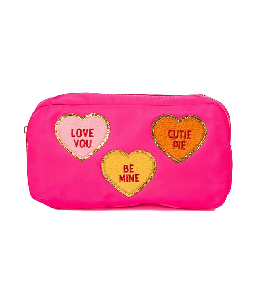 Conversation Hearts Medium Pouch Accessories Malibu Sugar Pink