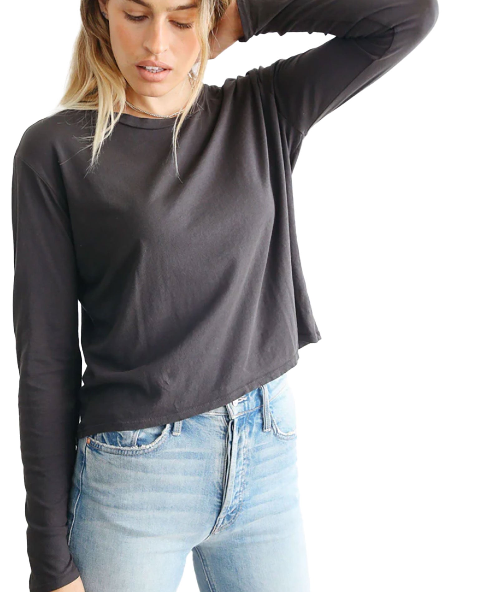 Perfect White Tee Women Axel Long Sleeve Boxy Tee Womens Casual Tops Perfect White Tee True Black Juniors/Women XS