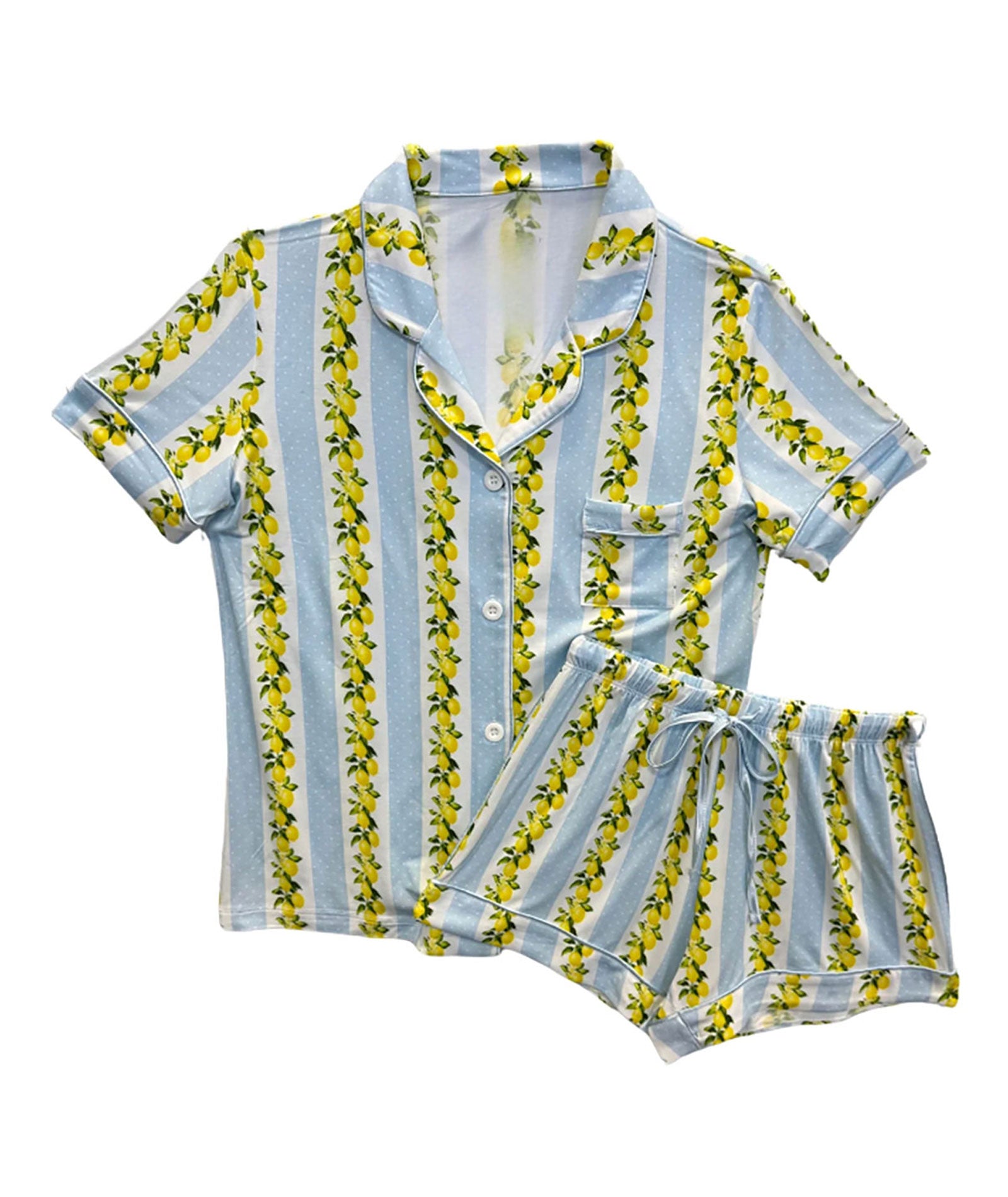 Katie J NYC Juniors Lemons Lynn PJ Shorts Set Accessories Katie J NYC Multi Juniors/Women XXS