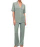 Eberjey Women Gisele Short Sleeve Pant PJ Set Eucalyptus/Ivory Accessories Eberjey Green Juniors/Women XS