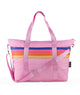 Retro Stripe Puffer Tote Bag Accessories Top Trenz Pink