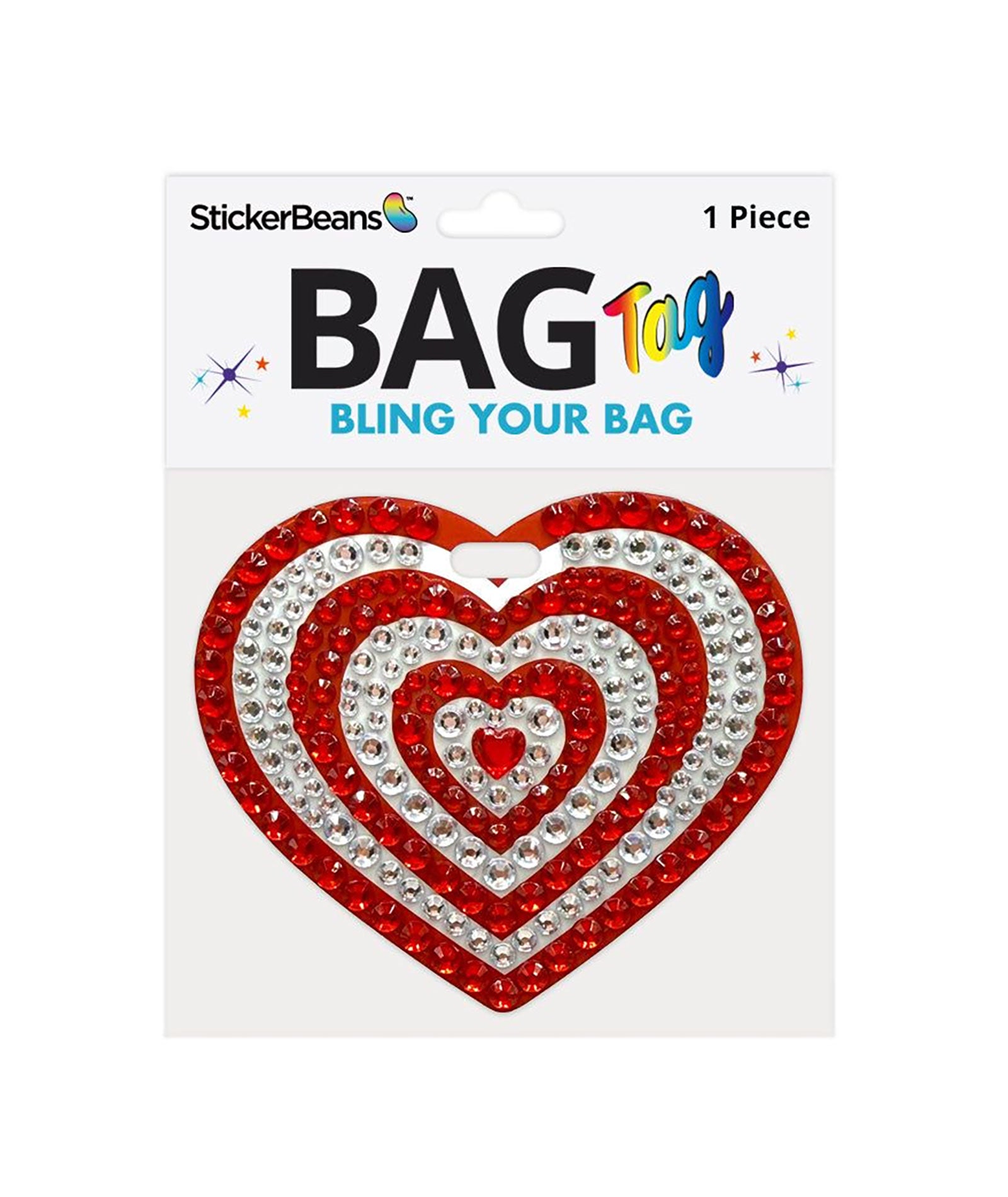 Sticker Beans Camp Spirit Heart Bag Tag Camp Sticker Beans Red