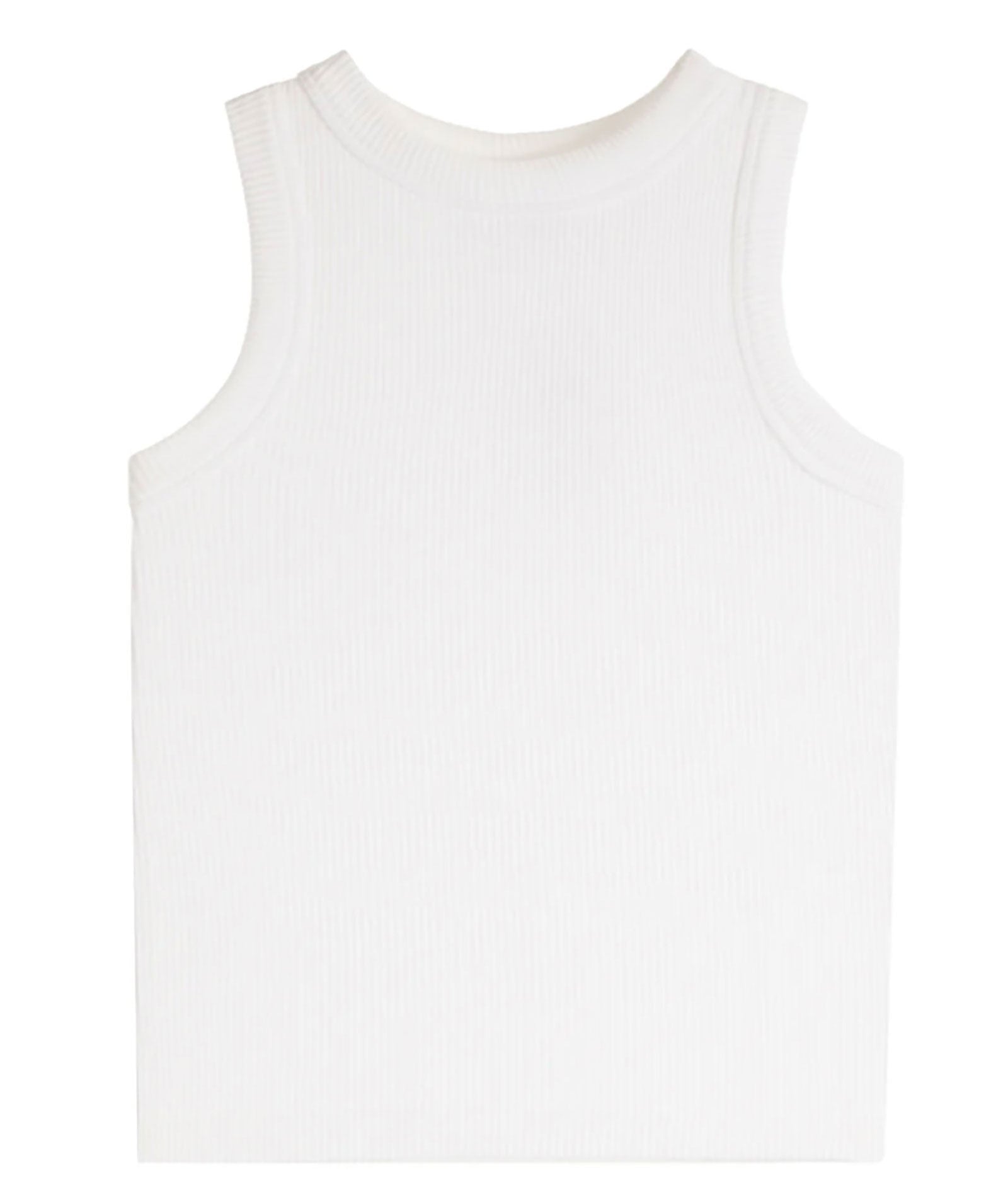 Ruby High Neck Ribbed Tank Girls Girls Casual Tops Suzette White Y S/M (8-10)