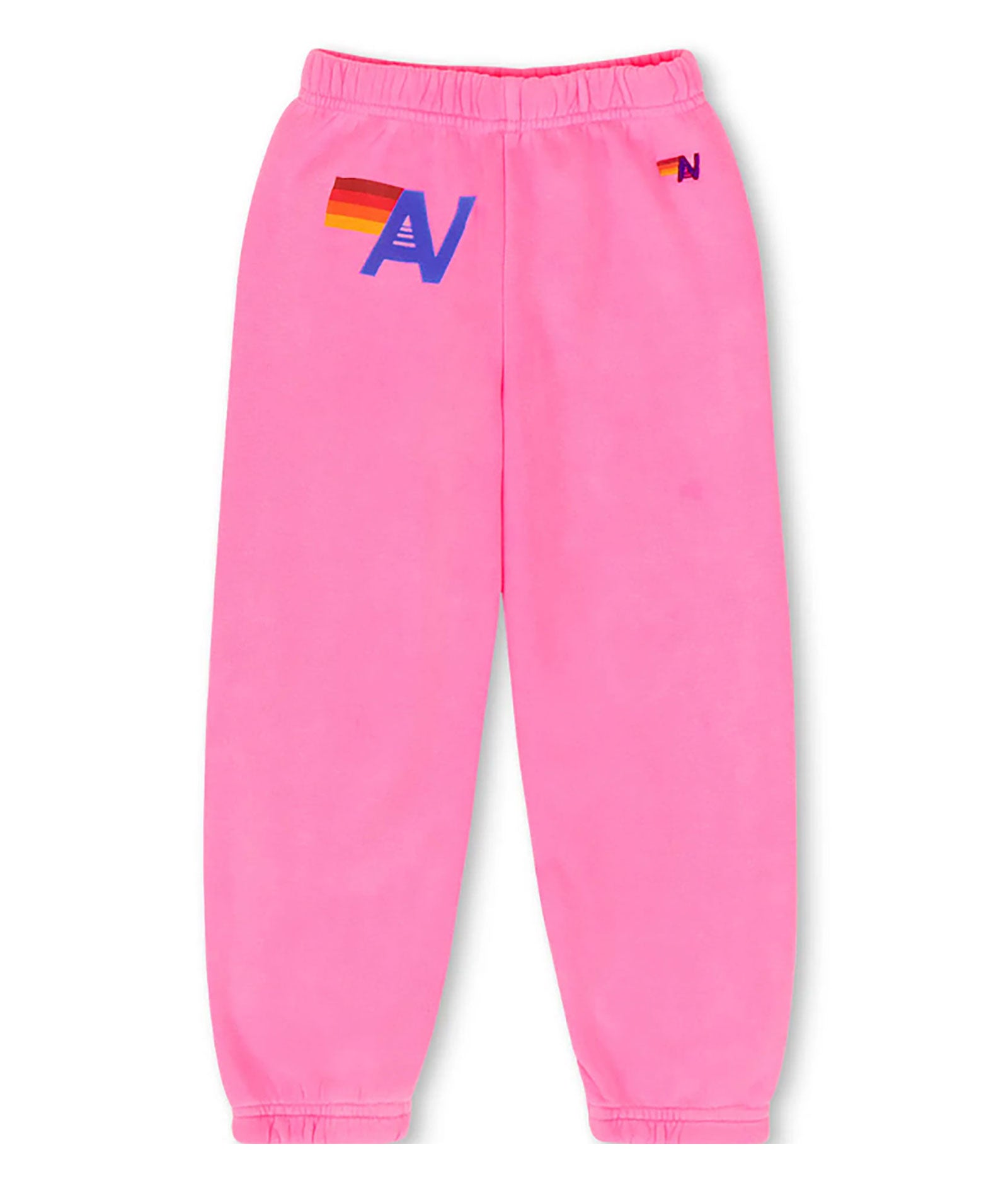 Aviator Nation Kids Logo Sweatpants Girls Casual Bottoms Aviator Nation Neon Pink Y/6