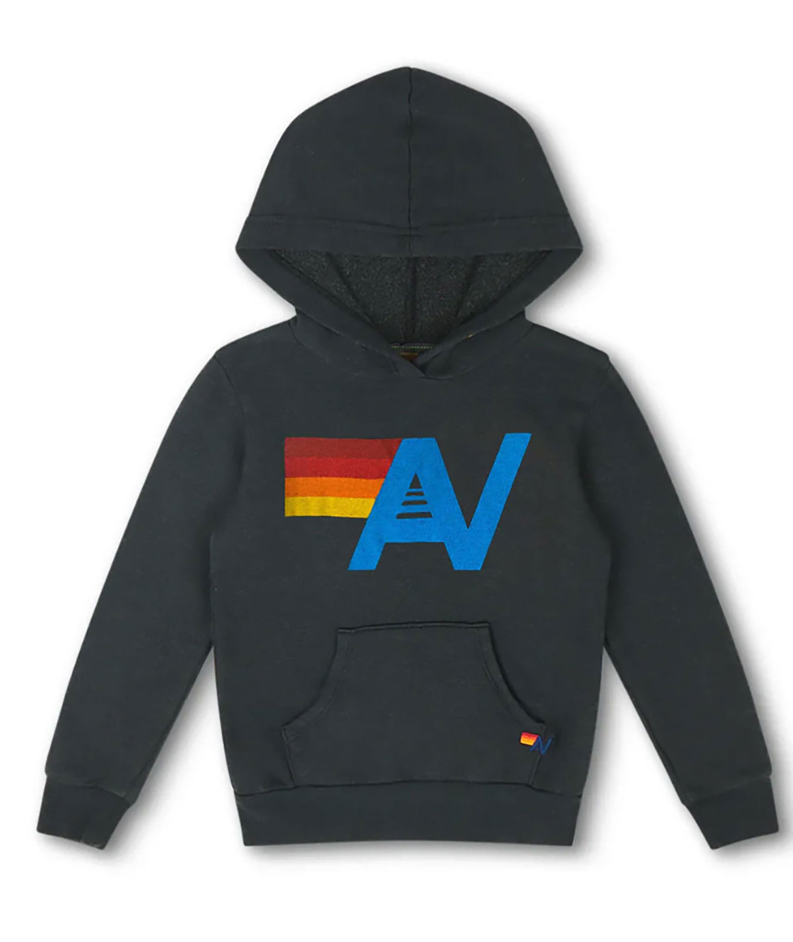 Aviator Nation Kids Logo Pullover Hoodie Girls Casual Tops Aviator Nation Charcoal Y/4