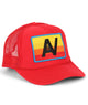 Aviator Nation Logo Rainbow Vintage Trucker Accessories Aviator Nation Juniors/Women One Size Fits Most Red