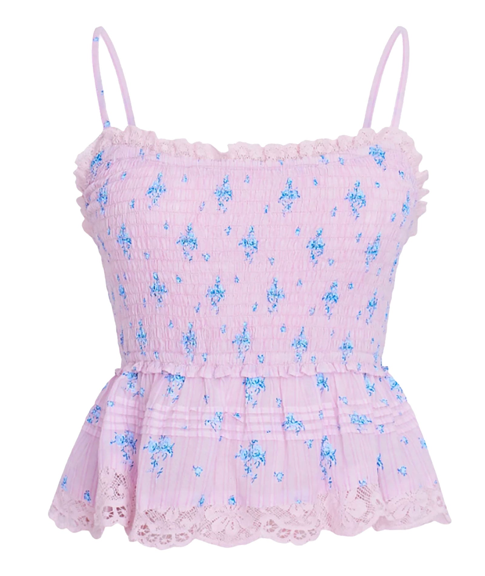 Love Shack Fancy Women Marzenia Top Lilac Tide Womens Casual Tops Love Shack Fancy Floral Juniors/Women XXS