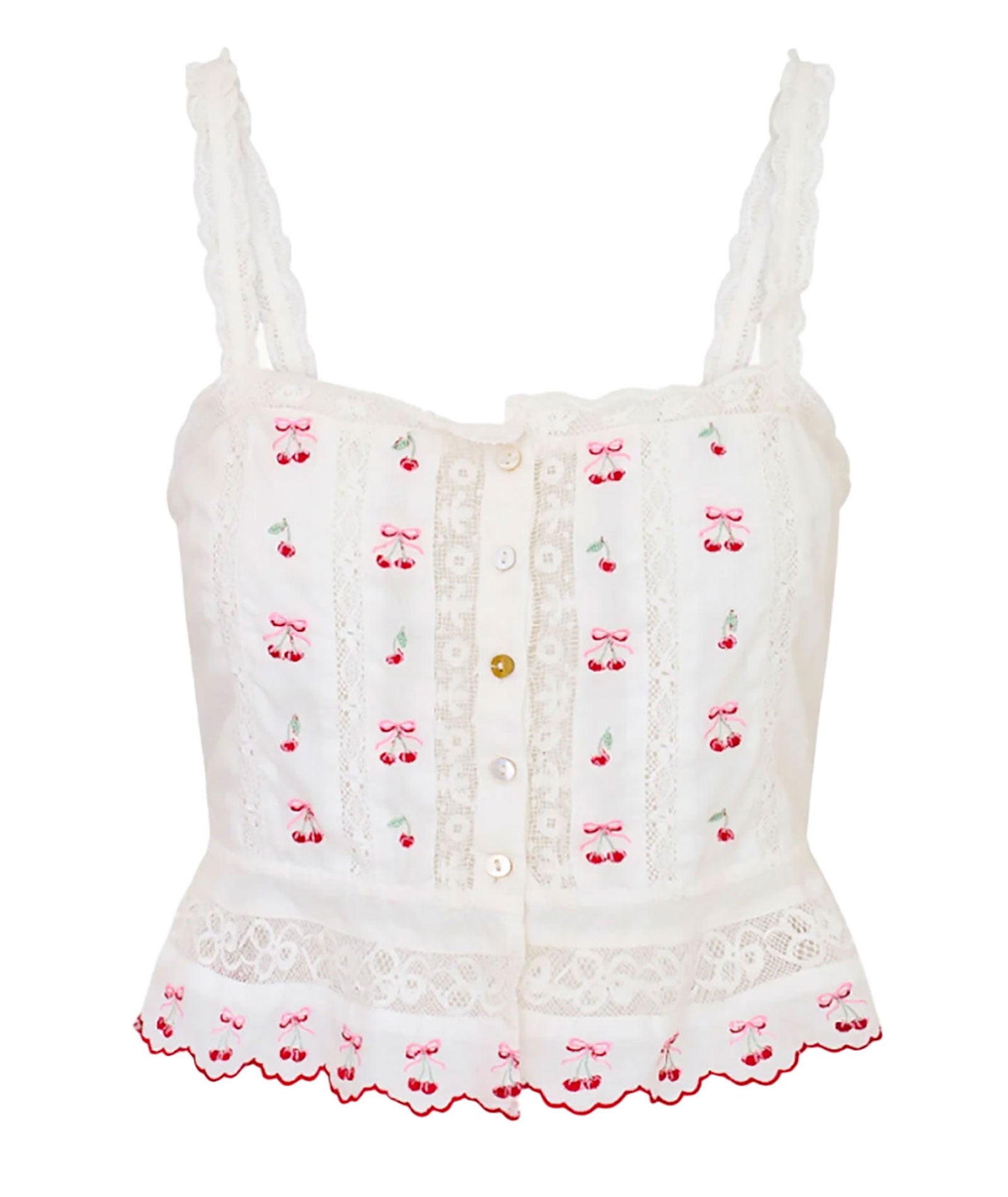 Love Shack Fancy Women Vietta Top Optic White Womens Casual Tops Love Shack Fancy White Juniors/Women XXS