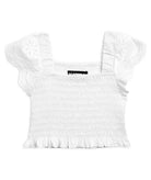 Katie J NYC Girls Faye Eyelet Top Distressed/seasonal girls Katie J NYC White Y/S (7/8)