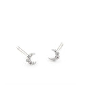 TAI CZ Mini Cubic Moon Studs Jewelry - Trend TAI Silver