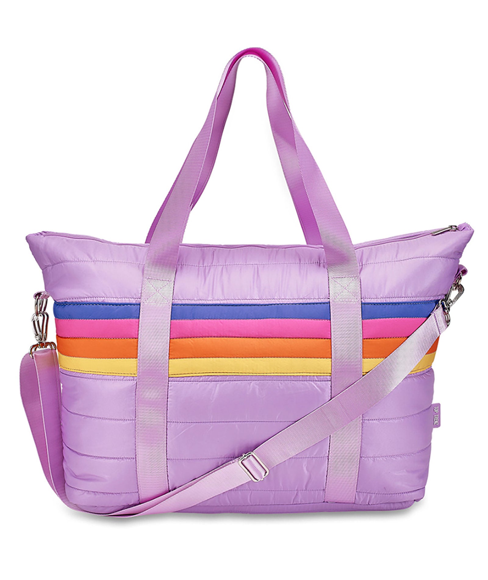 Retro Stripe Puffer Tote Bag