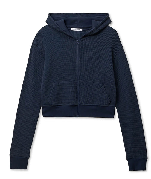 Women & Juniors Perfect White Tee Inez Waffle Zip Hoodie