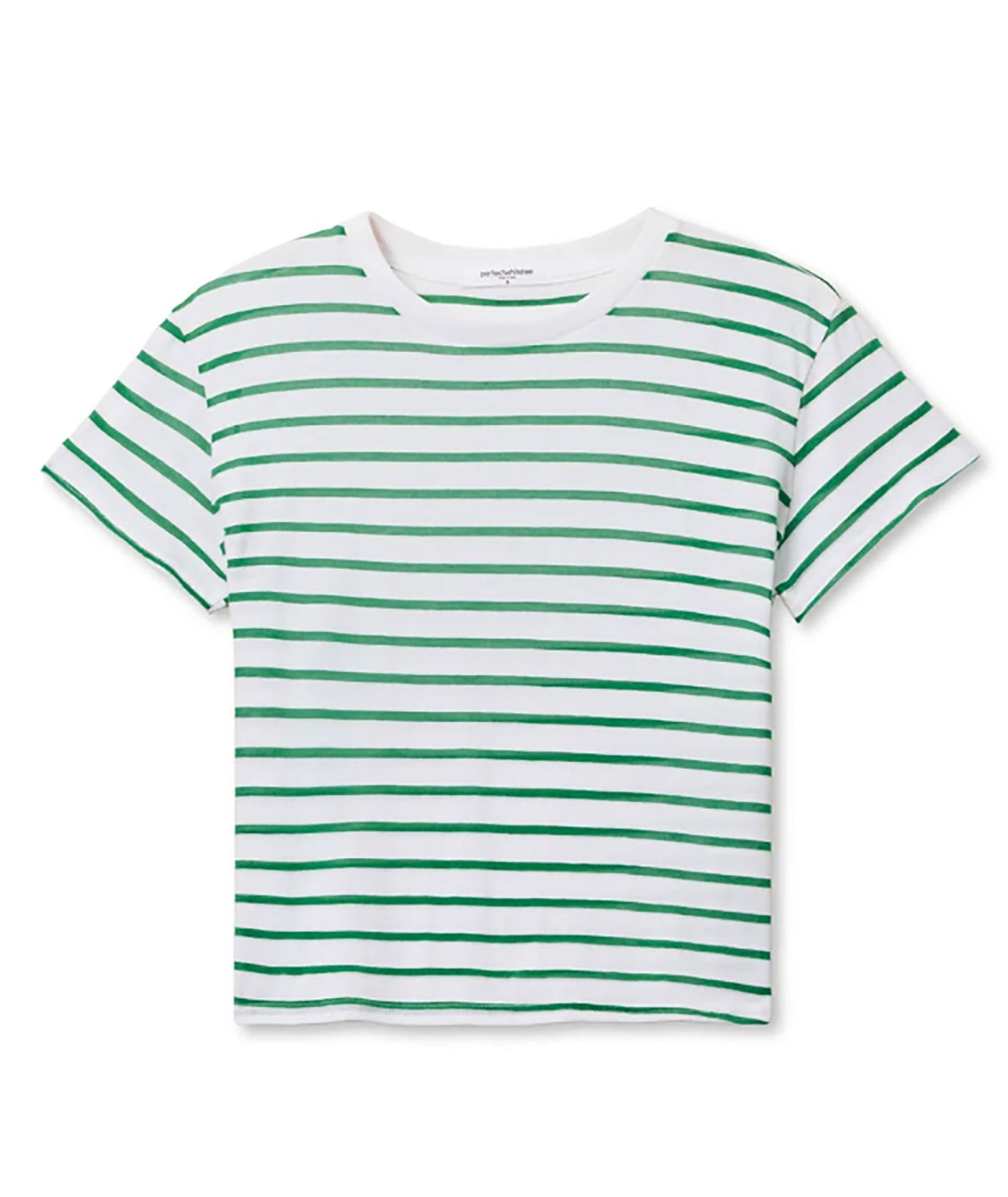 Perfect White Tee Women Everett Jersey Stripe Boxy Crew Grass Womens Casual Tops Perfect White Tee Striped Juniors/Women XS