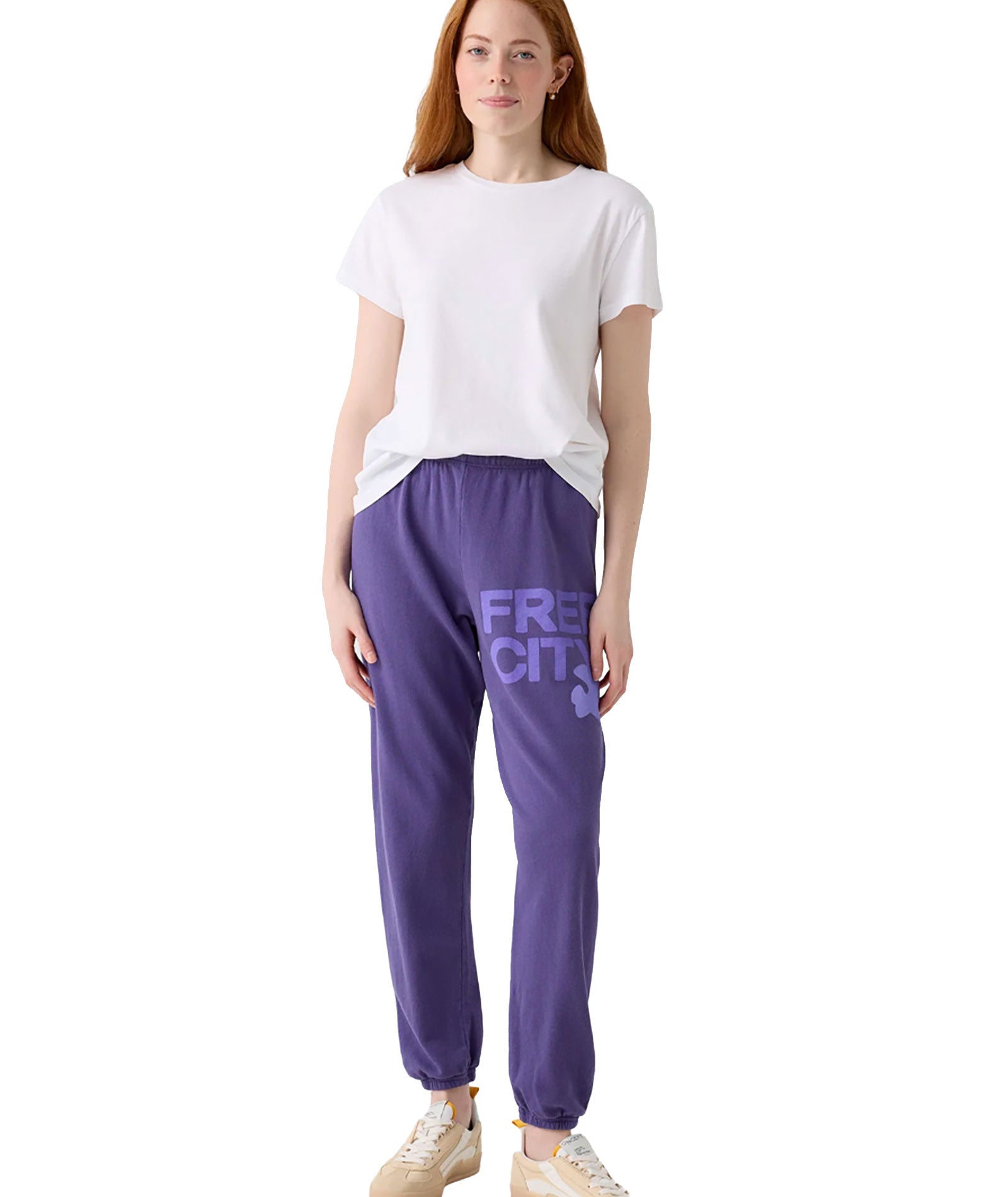 FREECITY Women Large Sweatpants Purple Bushes Womens Casual Bottoms FREECITY