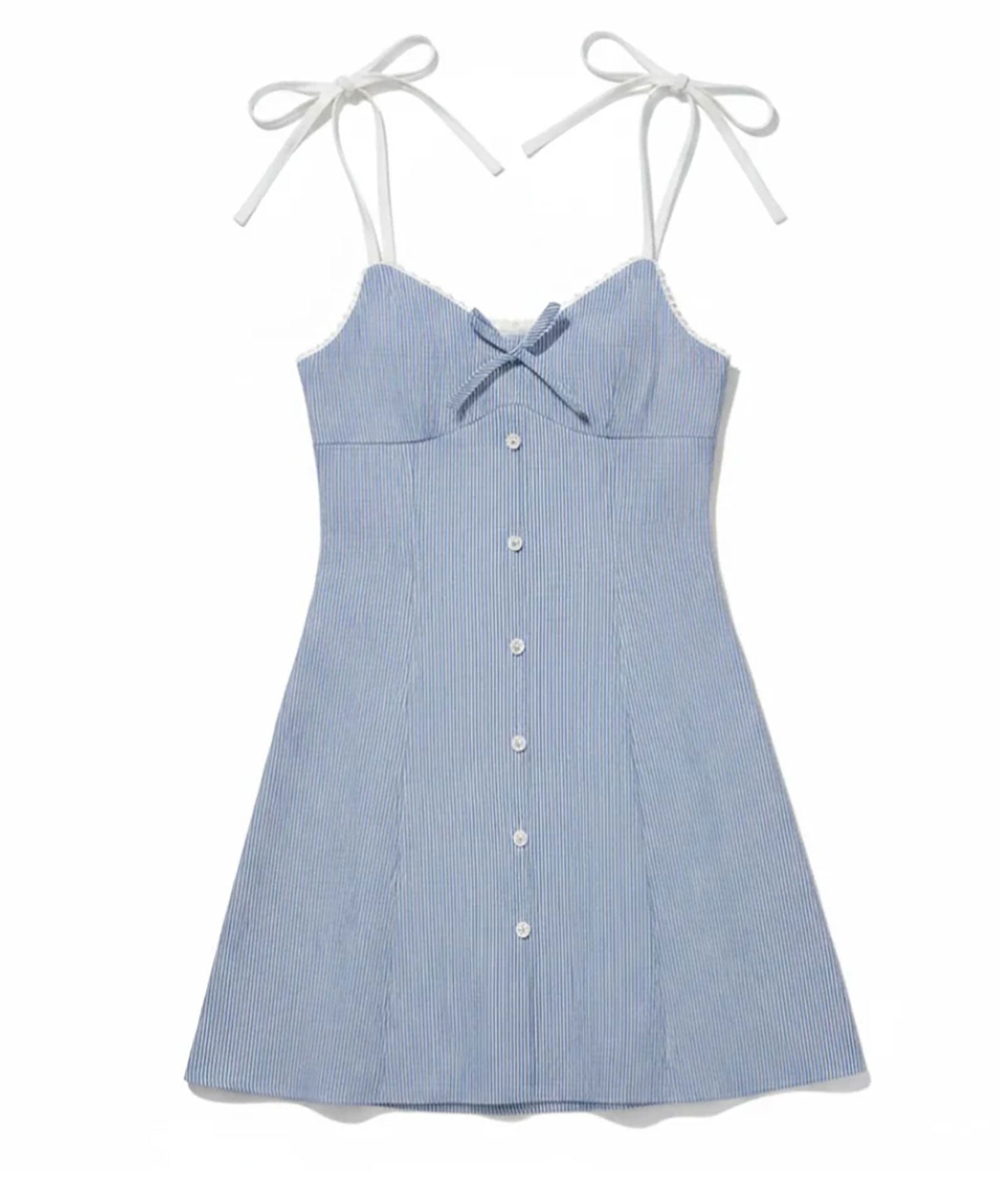 Katie J NYC Girls Daria Baby Blue Seersucker Dress