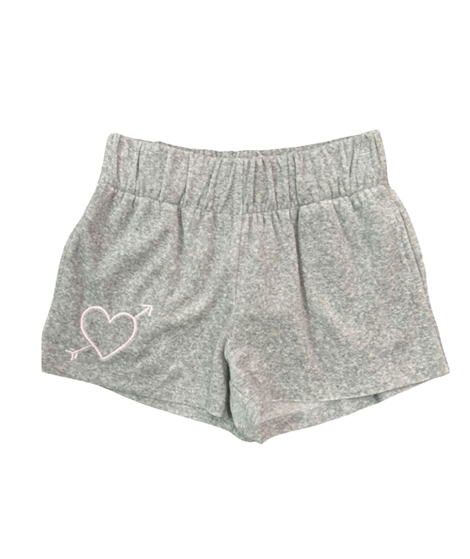 Theme Girls Sammie Grey Heart Arrow Terry Shorts