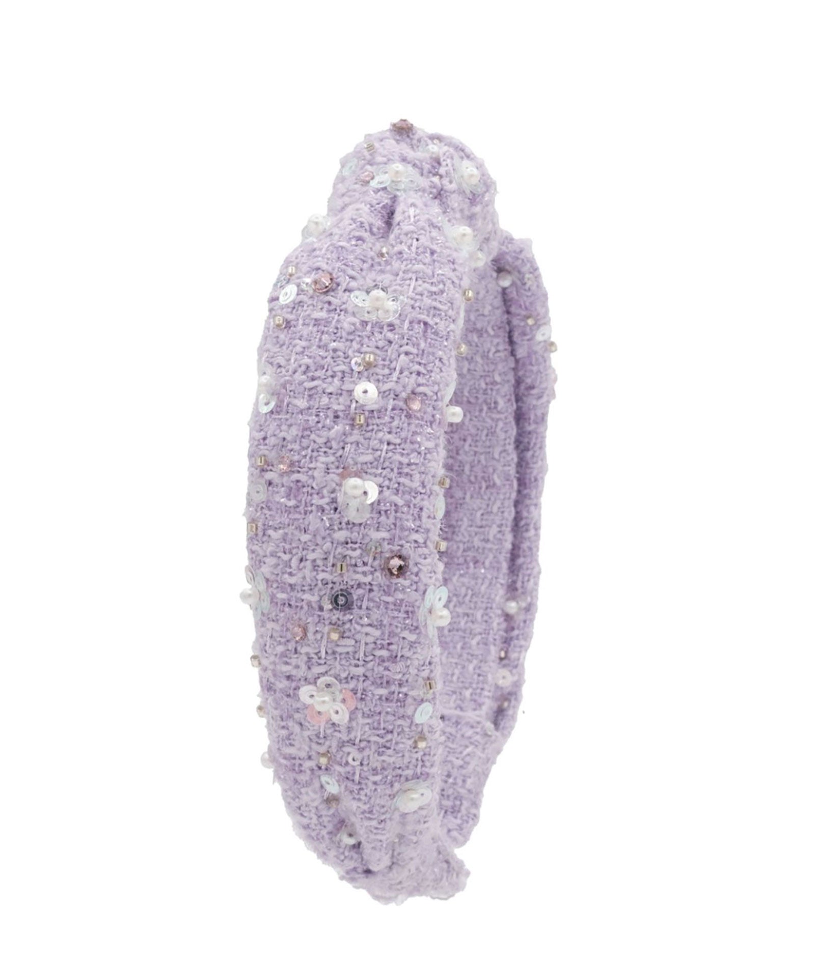 Bari Lynn Blair Tweed Sequin Pearl Knot Headband
