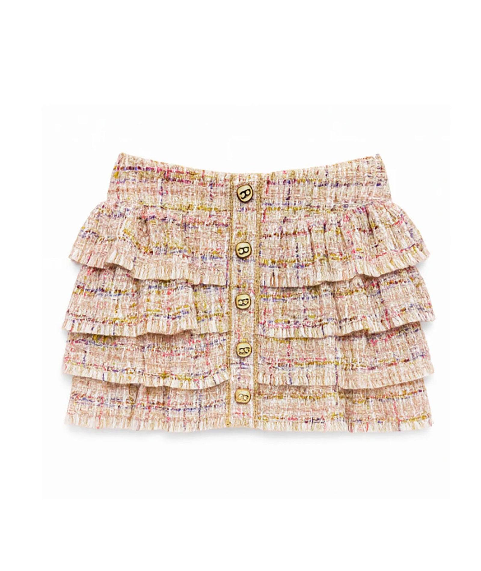 Katie J NYC Girls Mila Skirt Pink Lurex Boucle