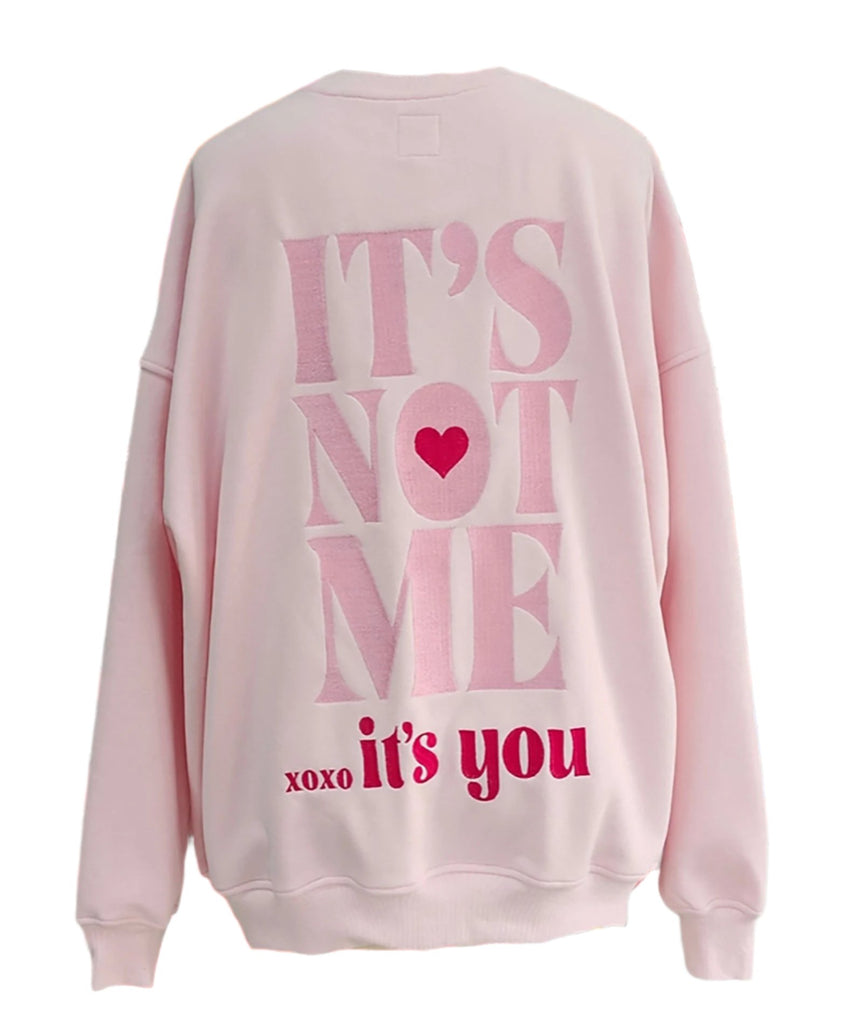 Sunkissed Coconut Juniors Embroidered It's Not Me It's You Sweatshirt Womens Casual Tops Frankie's Exclusives   