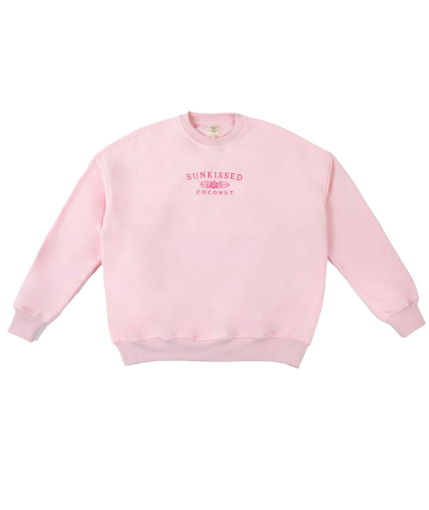 Sunkissed Coconut Juniors Embroidered Logo Sweatshirt Womens Casual Tops Frankie's Exclusives   