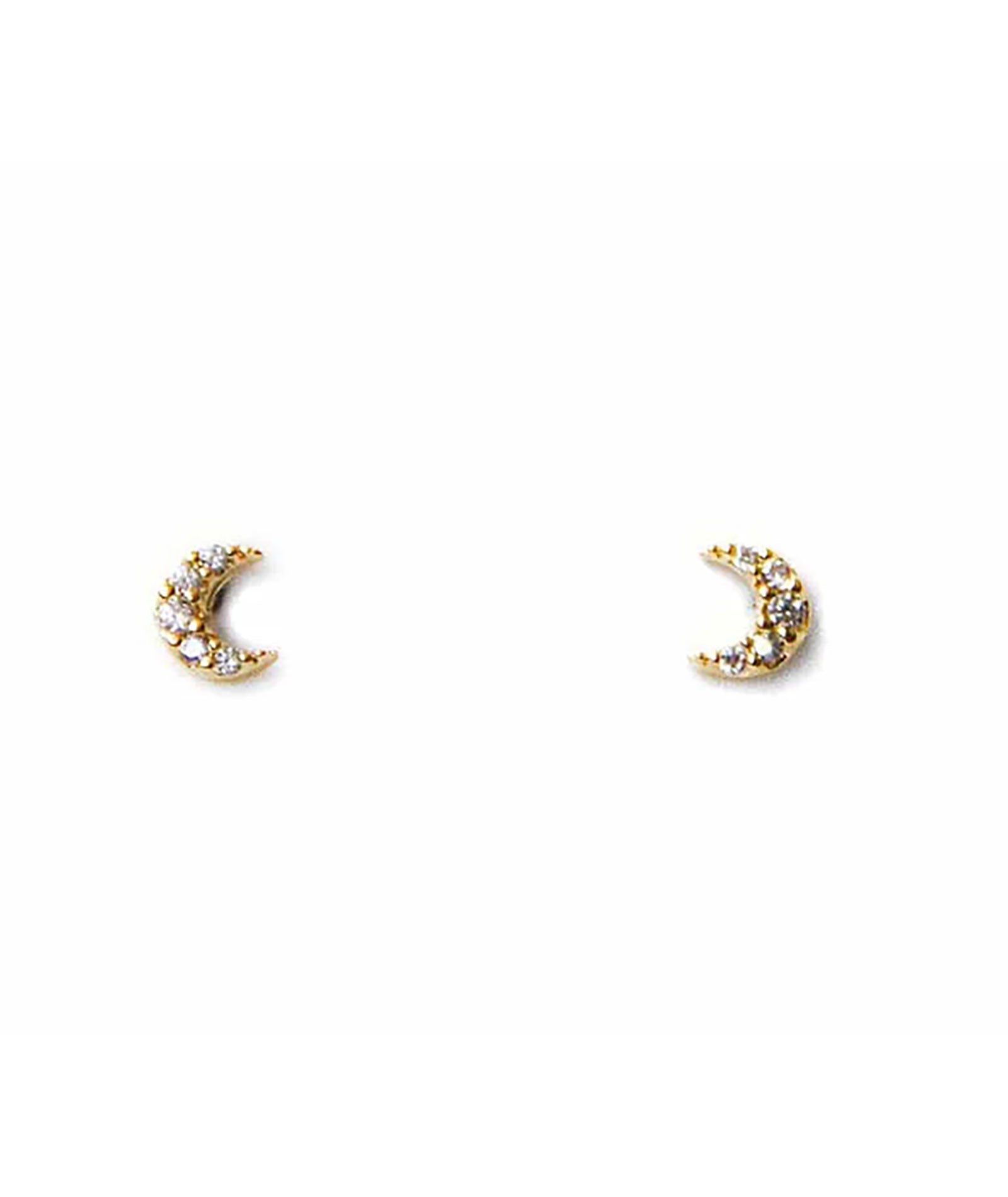 TAI CZ Mini Cubic Moon Studs Jewelry - Trend TAI Gold