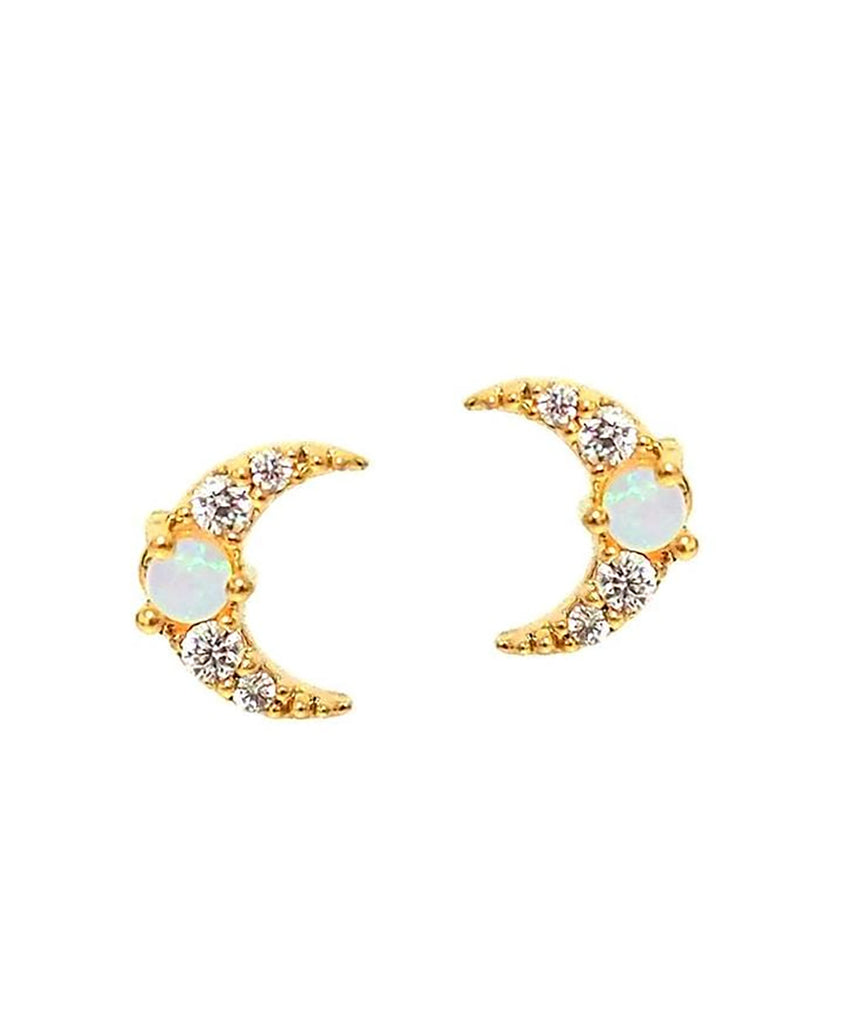 TAI CZ Moon Opal Center Studs Jewelry - Trend TAI   