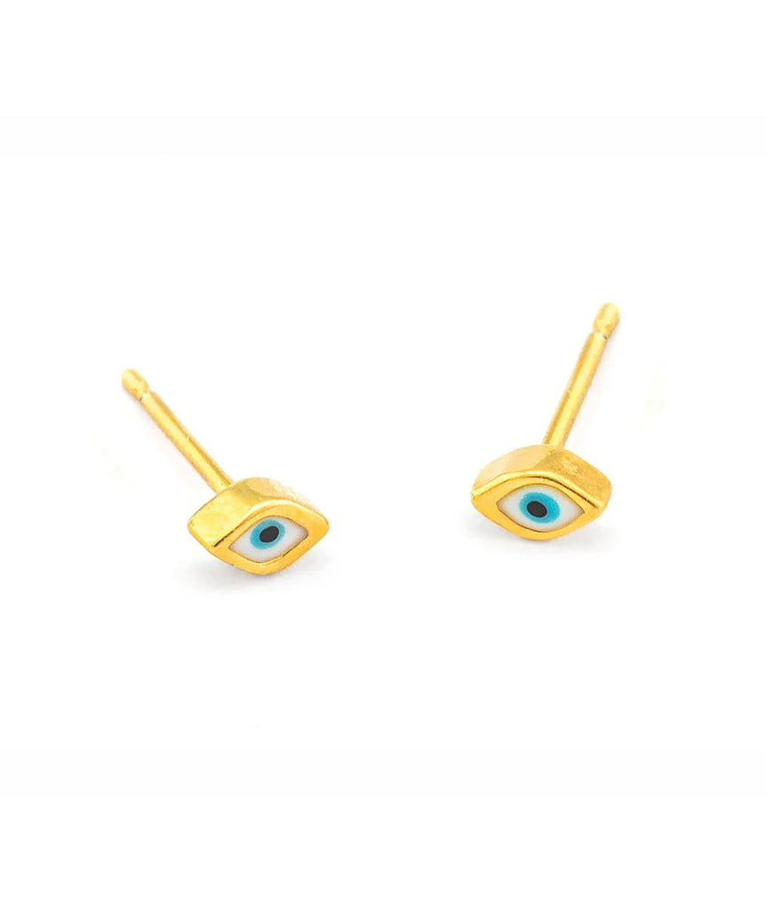TAI Enamel Blue Evil Eye Studs Jewelry - Trend TAI   