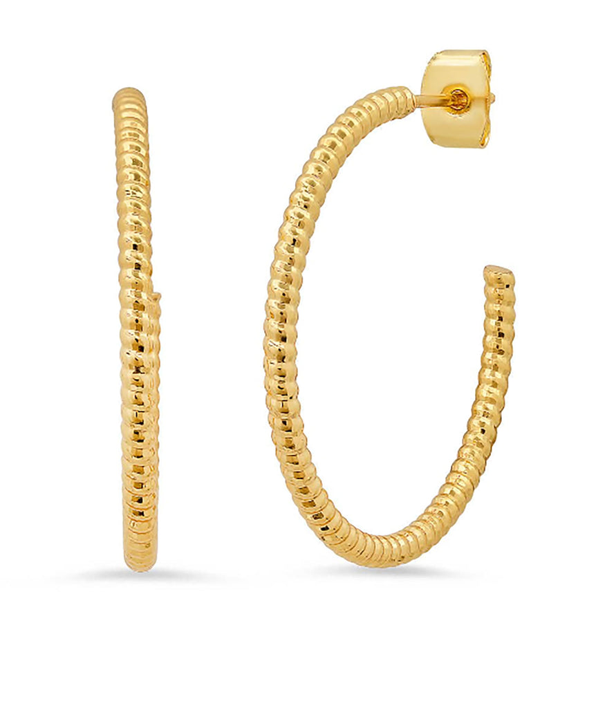 TAI Tightly Twisted Medium Gold Hoops Jewelry - Trend TAI   