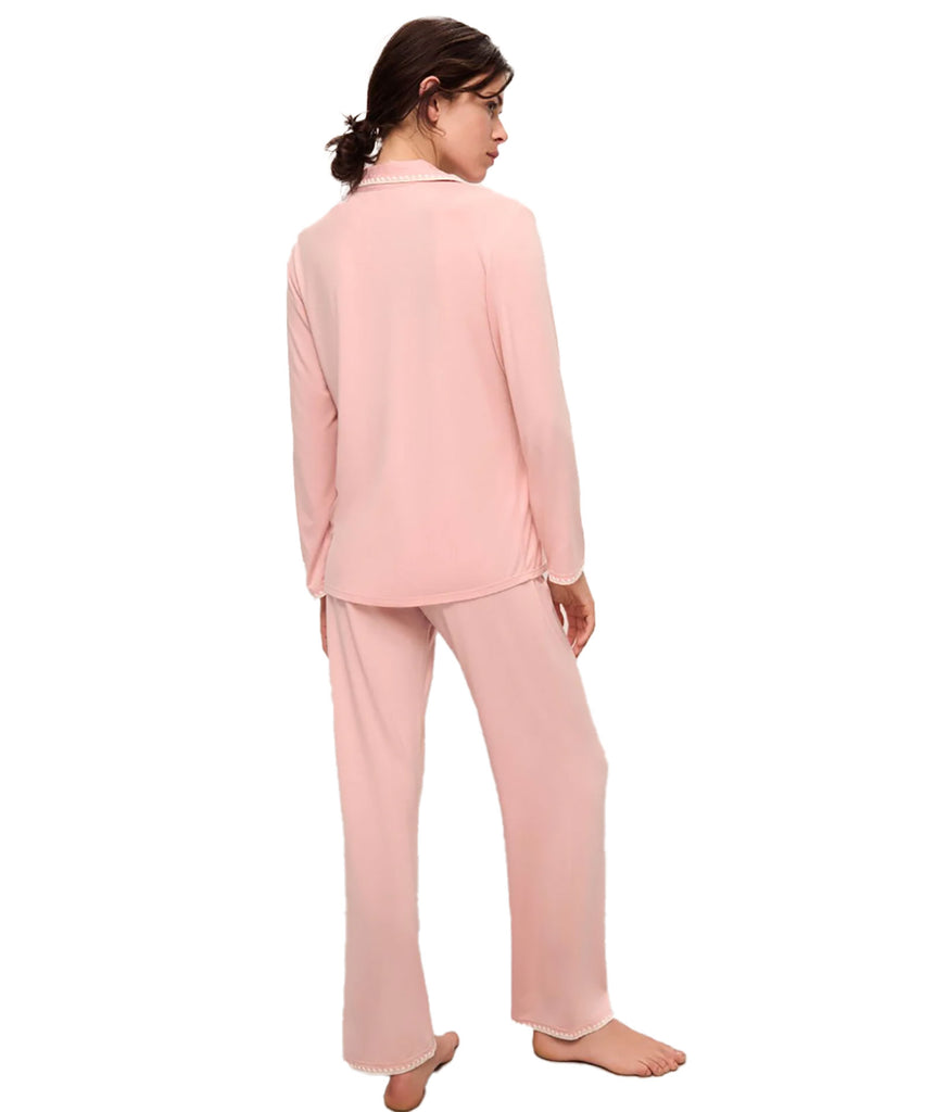 Eberjey Women Frida Long PJ Set Silver Pink/Ivory Accessories Eberjey   