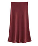 Katie J NYC Juniors Anastasia Satin Maxi Skirt Womens Casual Dresses Katie J NYC Burgundy Juniors/Women XS