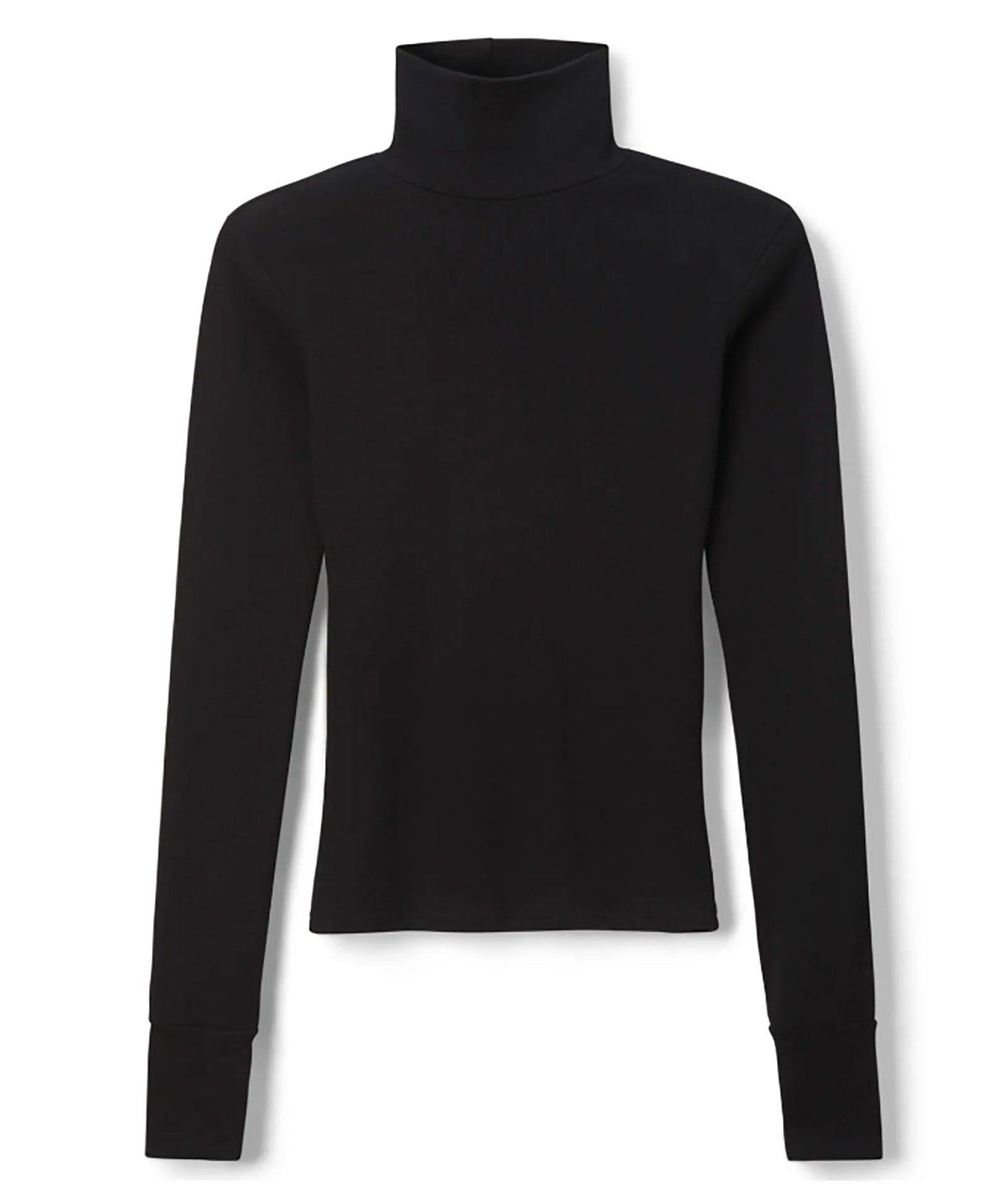 Perfect White Tee Women Hayden Luxe Rib Turtleneck Womens Casual Tops Perfect White Tee True Black Juniors/Women XS