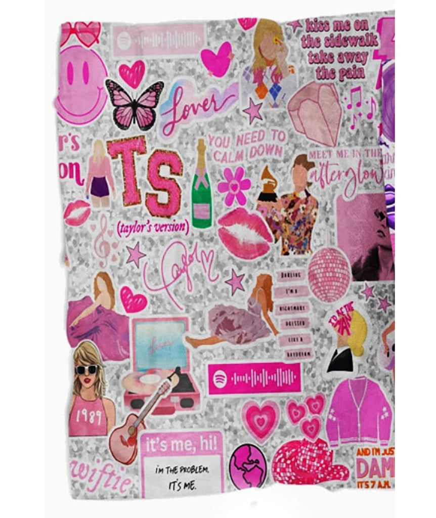 Swiftie Cozy Blanket Sale 2024 Frankie's Exclusives Pink  