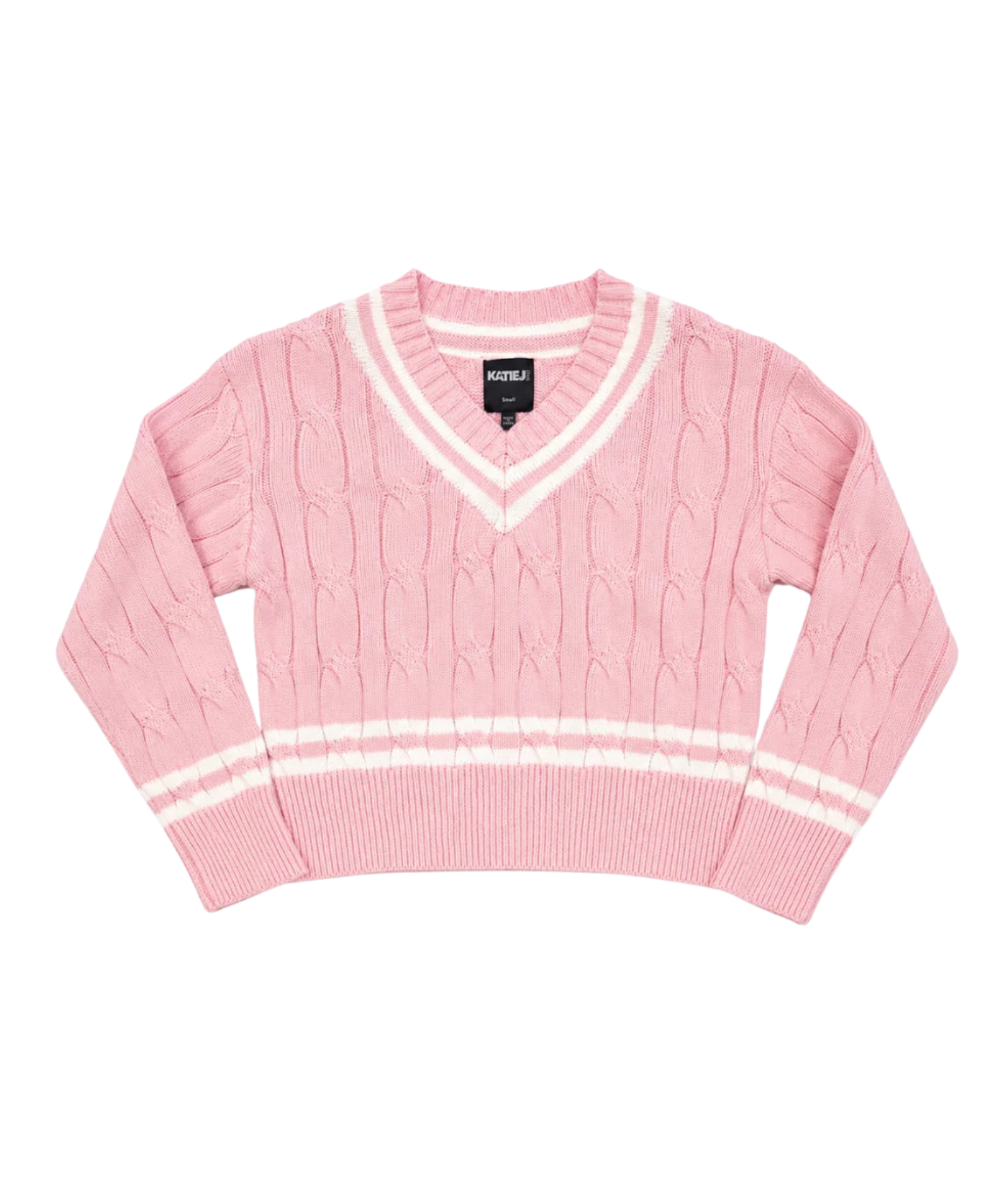 Katie J NYC Girls Zaylee V Neck Varsity Sweater