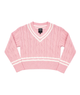 Katie J NYC Girls Zaylee V Neck Varsity Sweater