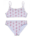 FBZ Girls Pink Stripe Floral Bikini Accessories FBZ Flowers By Zoe Floral Y/6